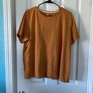 Croft and Barrow gold shirt with polka dots
